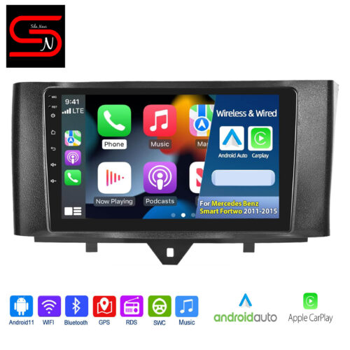 Mercedes Benz Smart Fortwo 451 2011-2015,  Android Auto Radio GPS WiFi Bluetooth