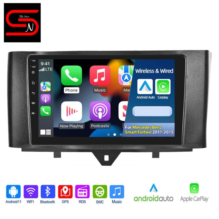 Mercedes Benz Smart Fortwo 451 2011-2015,  Android Auto Radio GPS WiFi Bluetooth