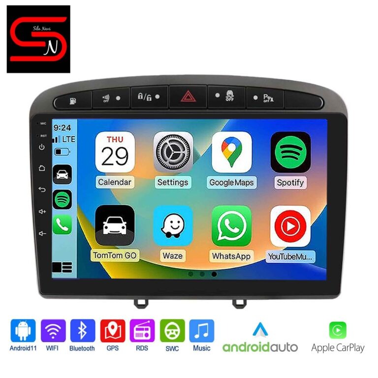 Peugeot 308 308SW 1 2007-2015/Peugeot 408 1 2012-2020/Peugeot CRZ Android Auto Radio GPS WiFi Bluetooth Carplay Android Auto