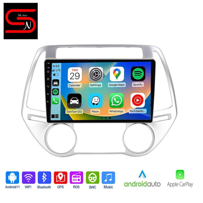 Hyundai i20 2008-2012 Android Auto Radio GPS Wi-Fi Bluetooth Carplay Android Auto