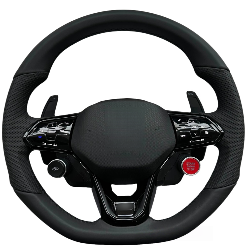 Hochwertiges Black Touch Multifunktions-Sportlenkrad Black Paddle Shifters R8 für Passat B8 Golf 7 T-Roc Viloran ID.3/4